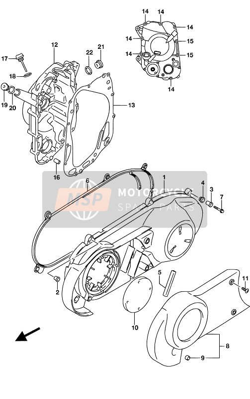 Suzuki UH125A BURGMAN 2017 Crankcase Cover for a 2017 Suzuki UH125A BURGMAN